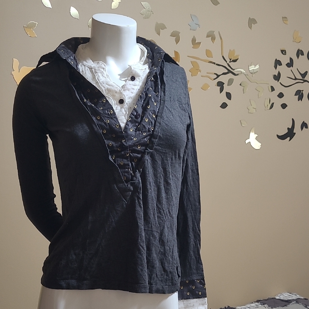 Dept Trompe L'Oeil Layered Top - Soft Single Shirt - Size S